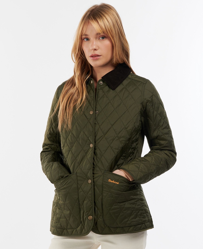 Barbour Steppjacke Annandale Női Vattázott Kabát Olivazöld | 976543-NJU