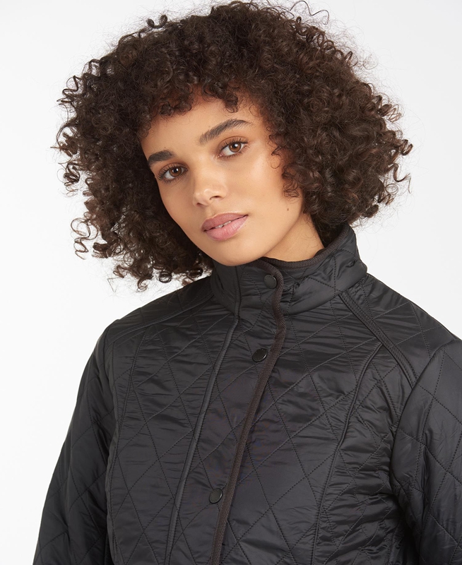 Barbour Steppjacke Cavalry Polarquilt Női Vattázott Kabát Fekete | 815762-SGD