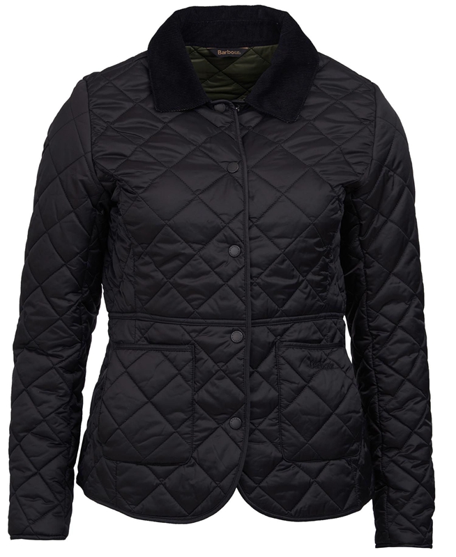 Barbour Steppjacke Deveron Női Vattázott Kabát Fekete | 367512-HAL