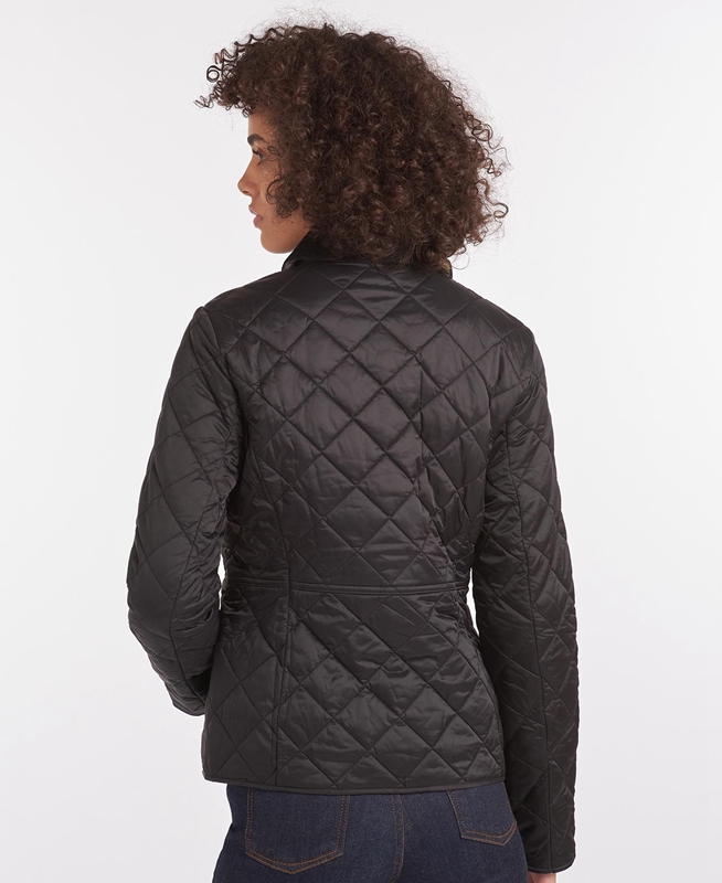 Barbour Steppjacke Deveron Női Vattázott Kabát Fekete | 367512-HAL