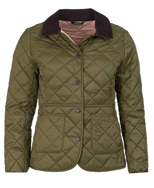 Barbour Steppjacke Deveron Női Vattázott Kabát Olivazöld | 431078-MOU