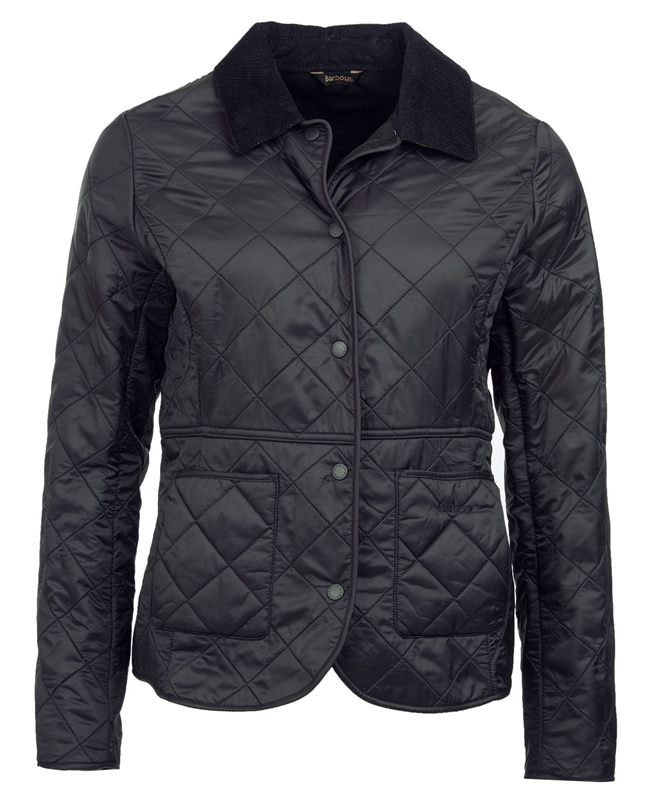 Barbour Steppjacke Deveron Polarquilt Női Vattázott Kabát Fekete | 750164-RVS