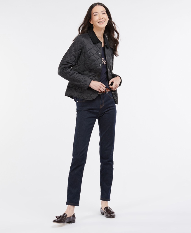 Barbour Steppjacke Deveron Polarquilt Női Vattázott Kabát Fekete | 750164-RVS