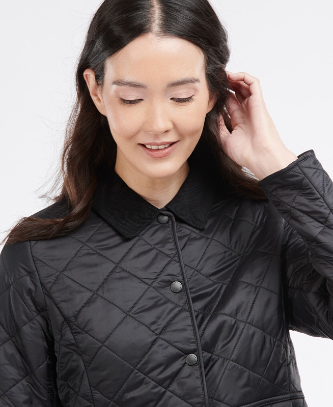 Barbour Steppjacke Deveron Polarquilt Női Vattázott Kabát Fekete | 750164-RVS