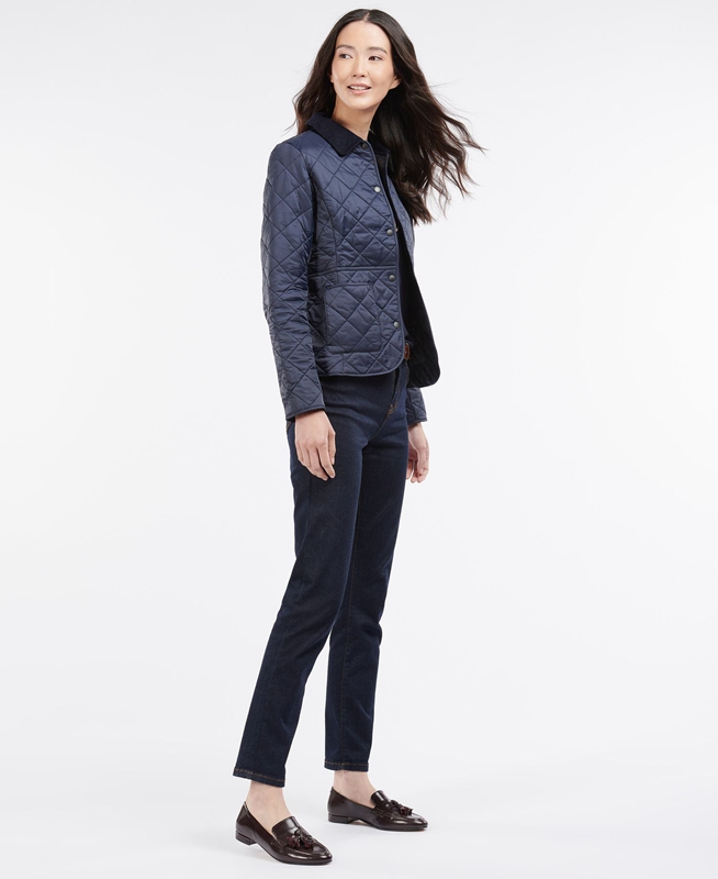 Barbour Steppjacke Deveron Polarquilt Női Vattázott Kabát Kék | 839276-KNT