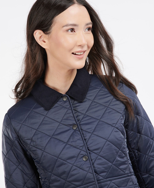 Barbour Steppjacke Deveron Polarquilt Női Vattázott Kabát Kék | 839276-KNT
