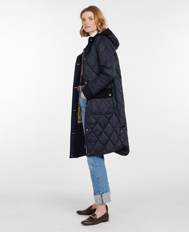 Barbour Steppjacke Mickley Női Vattázott Kabát Sötétkék | 563921-LMU