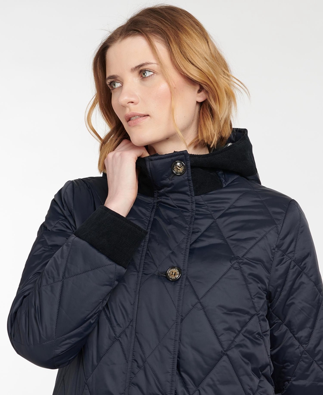 Barbour Steppjacke Mickley Női Vattázott Kabát Sötétkék | 563921-LMU