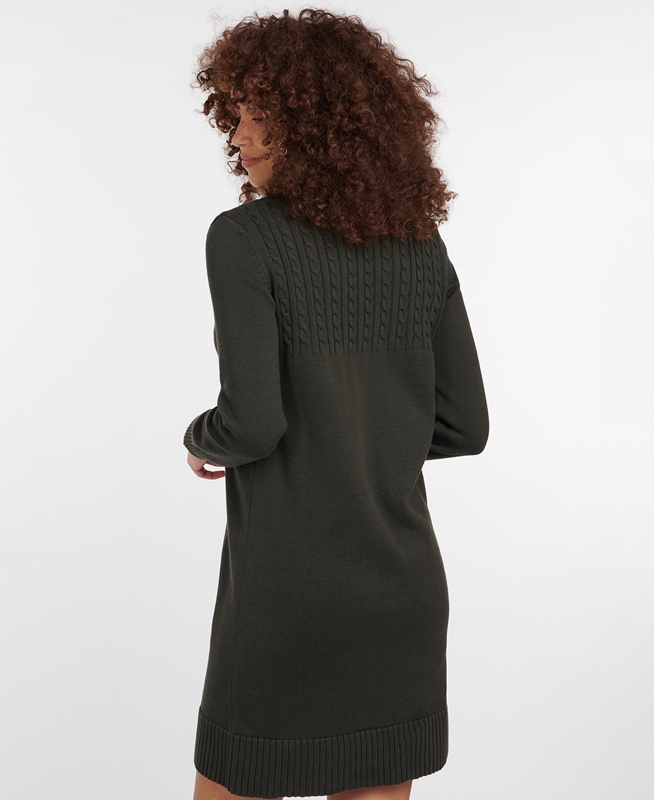Barbour Stitch Guernsey Női Ruha Olivazöld | 967830-VGK