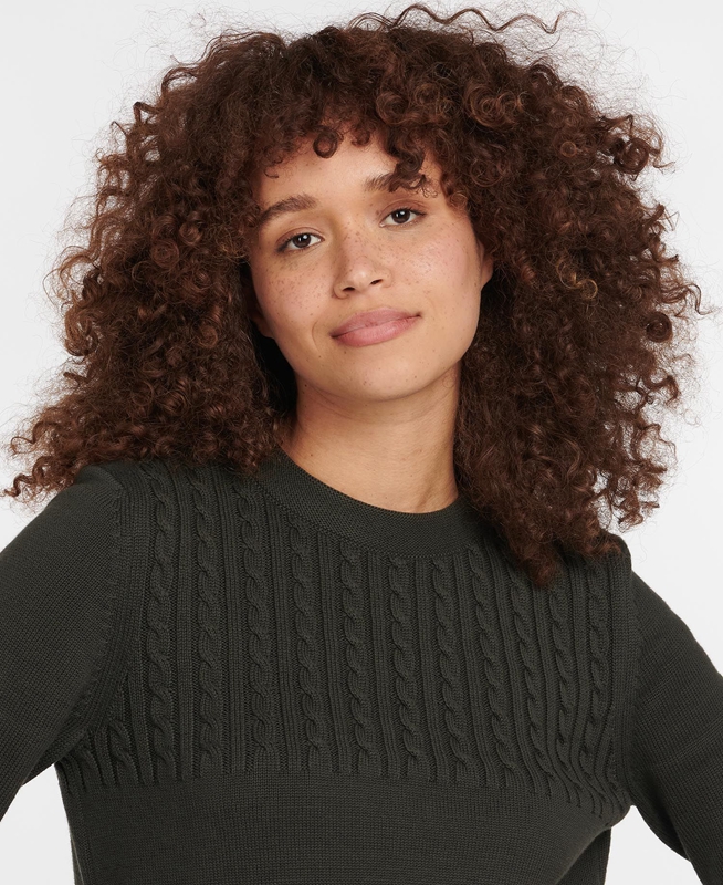 Barbour Stitch Guernsey Női Ruha Olivazöld | 967830-VGK