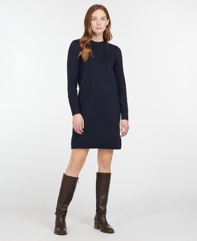 Barbour Stitch Guernsey Női Ruha Sötétkék | 098345-PUV