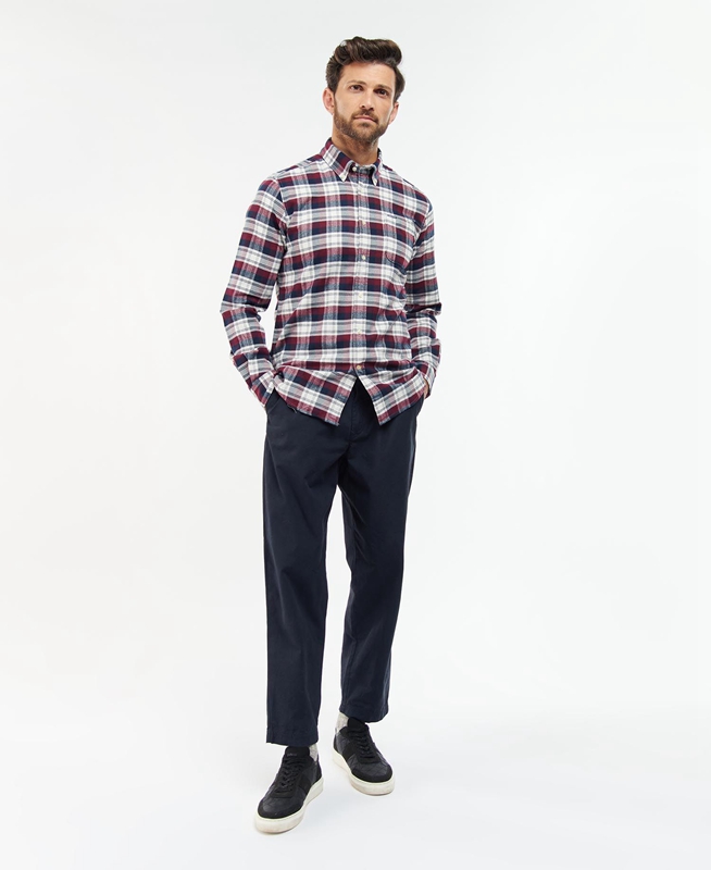 Barbour Stonewell Tailored Fit Férfi Ingek Rózsaszín | 138542-ZXC