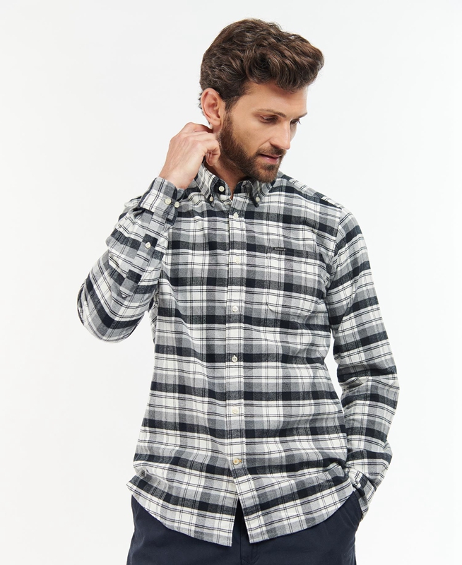 Barbour Stonewell Tailored Fit Férfi Ingek Szürke | 315869-NGV
