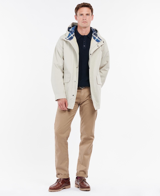Barbour Summer City Parka Férfi Vízálló Kabát Bézs | 053291-VZL