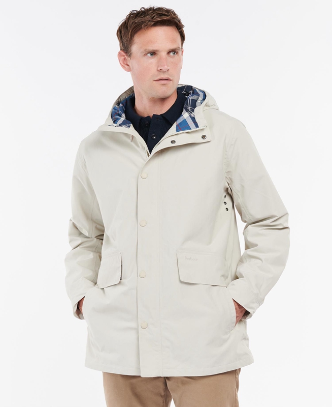 Barbour Summer City Parka Férfi Vízálló Kabát Bézs | 053291-VZL