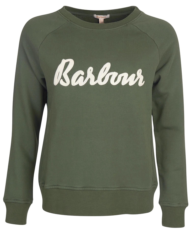 Barbour Sweatshirt Otterburn Női Pulóverek Olivazöld | 693104-CRN