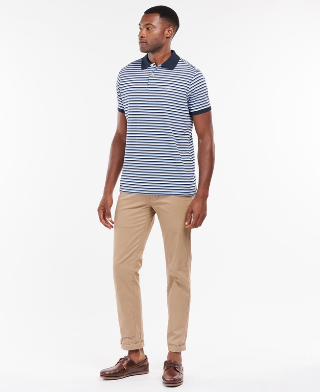 Barbour Swinden Férfi Polo shirts Kék | 018763-PTW