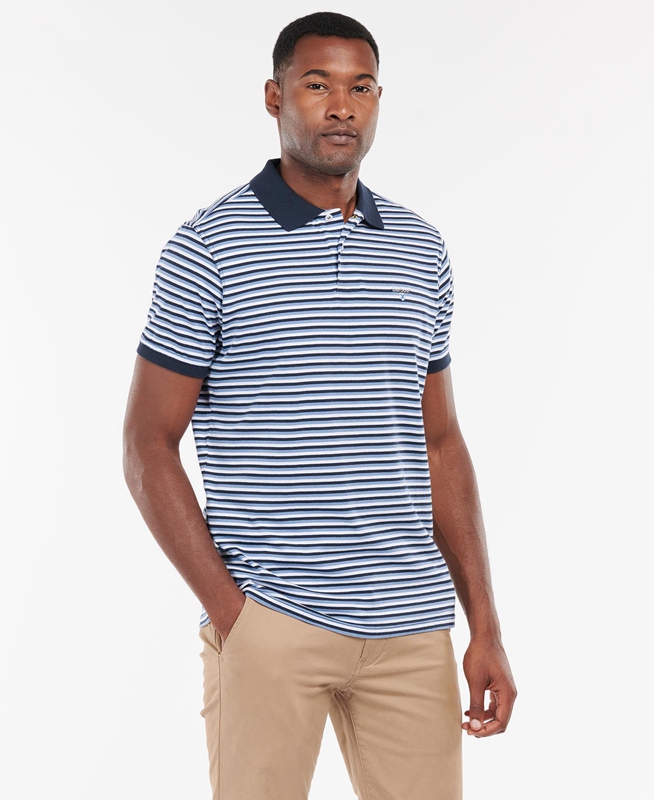 Barbour Swinden Férfi Polo shirts Kék | 018763-PTW