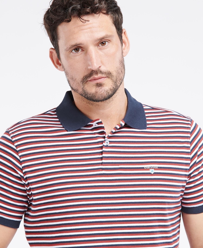 Barbour Swinden Férfi Polo shirts Piros | 865173-VCH