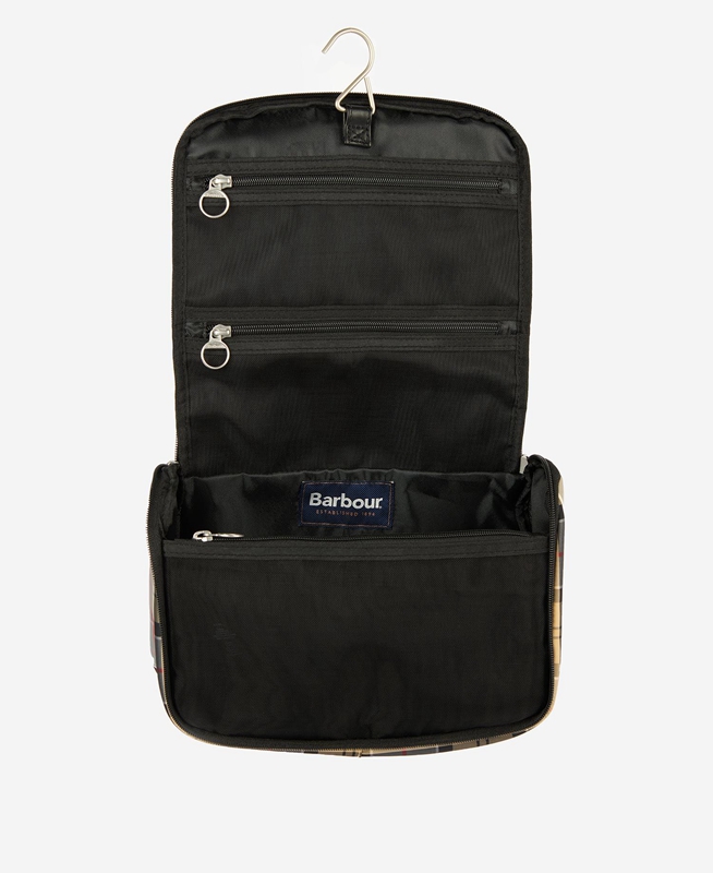 Barbour Tartan Hanging Washbag Férfi Táska Bézs | 549327-QFJ