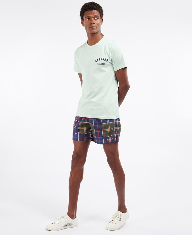 Barbour Tartan Swim Férfi Nadrág Piros | 807235-BLD