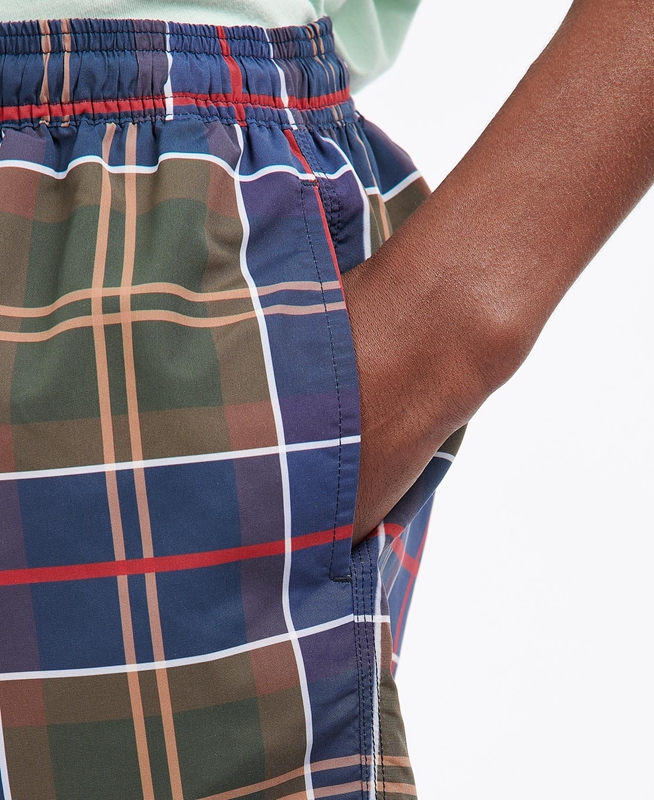 Barbour Tartan Swim Férfi Nadrág Piros | 807235-BLD