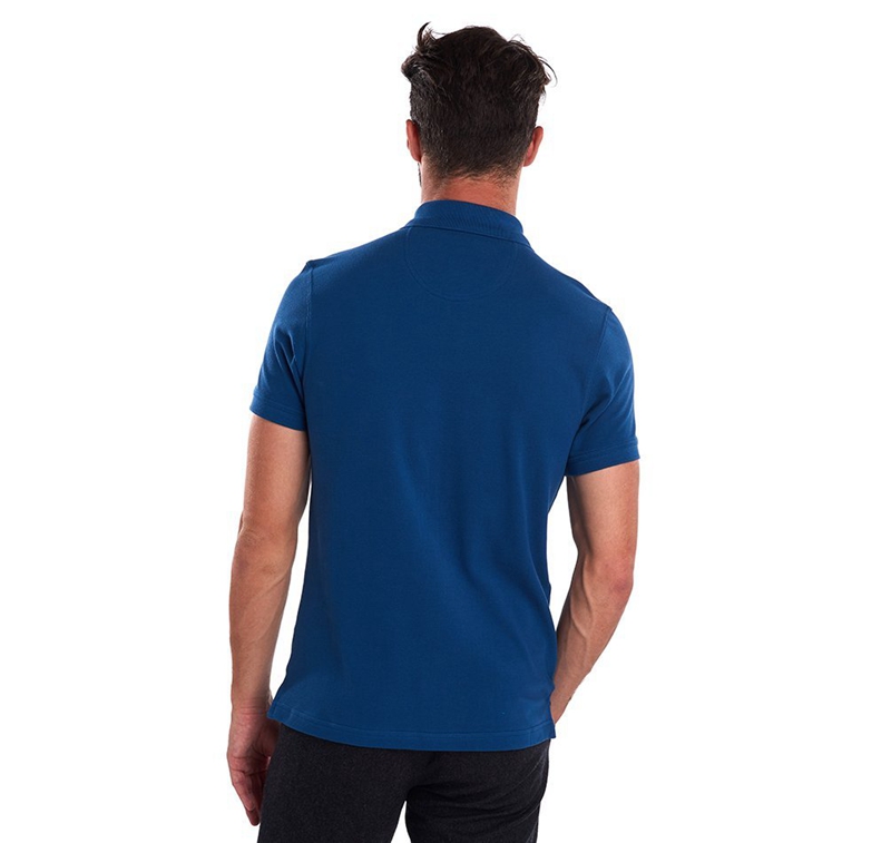 Barbour Tartanshirt Pique Férfi Polo shirts Kék | 954703-QAL