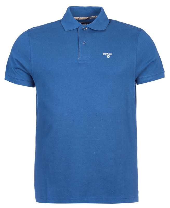Barbour Tartanshirt Pique Férfi Polo shirts Kék | 954703-QAL