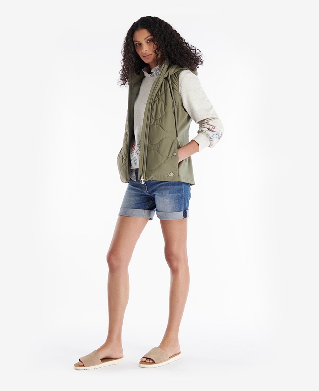 Barbour Thrift Quilted Női Pulóverek Olivazöld | 365289-SMJ