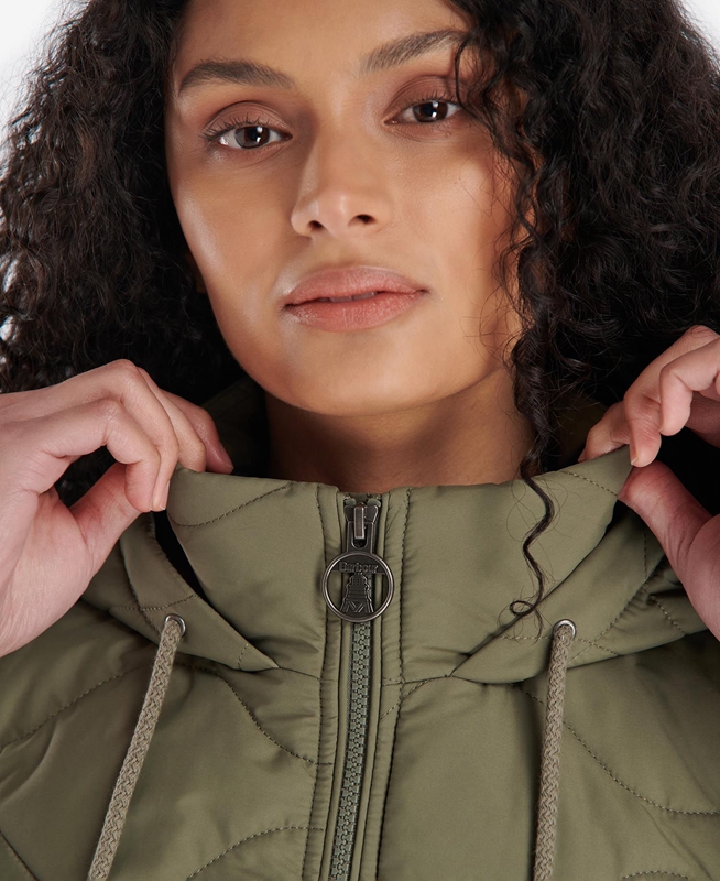 Barbour Thrift Quilted Női Pulóverek Olivazöld | 365289-SMJ