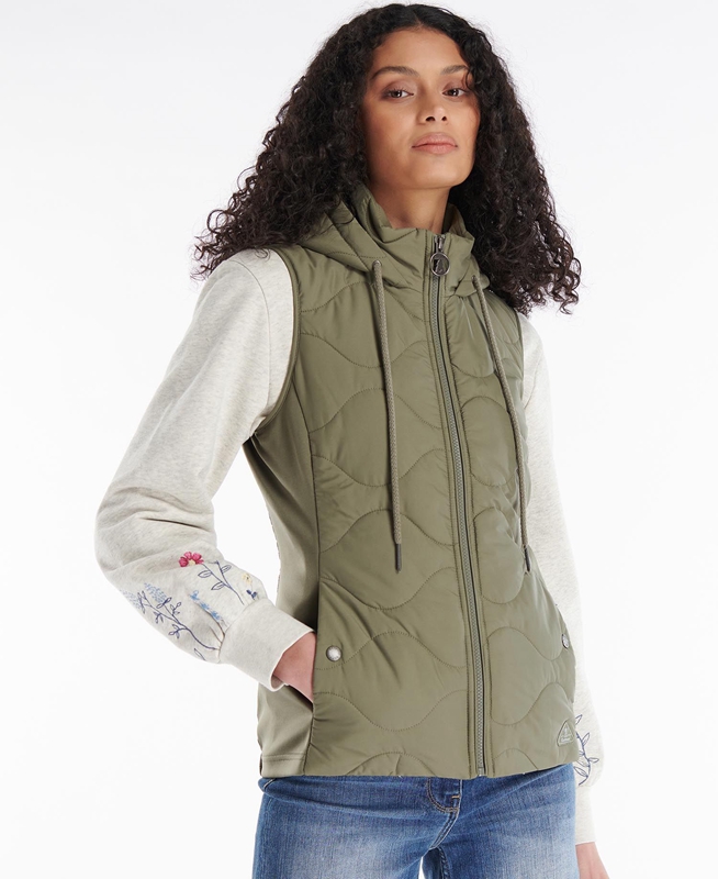 Barbour Thrift Quilted Női Pulóverek Olivazöld | 365289-SMJ
