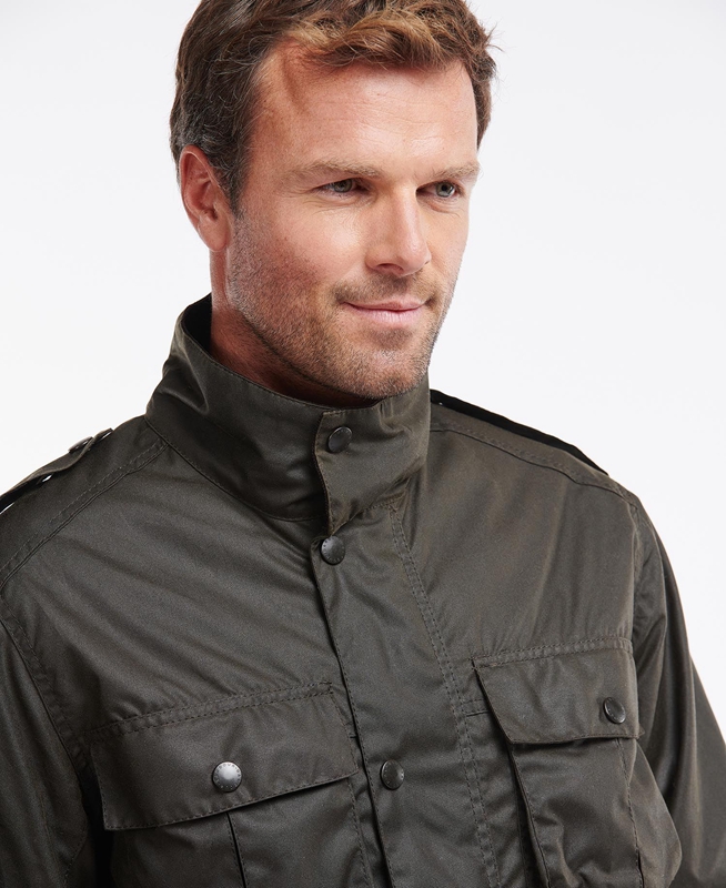Barbour Trooper Férfi Viaszos Kabát Olivazöld | 465790-ARN