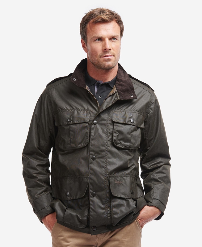 Barbour Trooper Férfi Viaszos Kabát Olivazöld | 465790-ARN