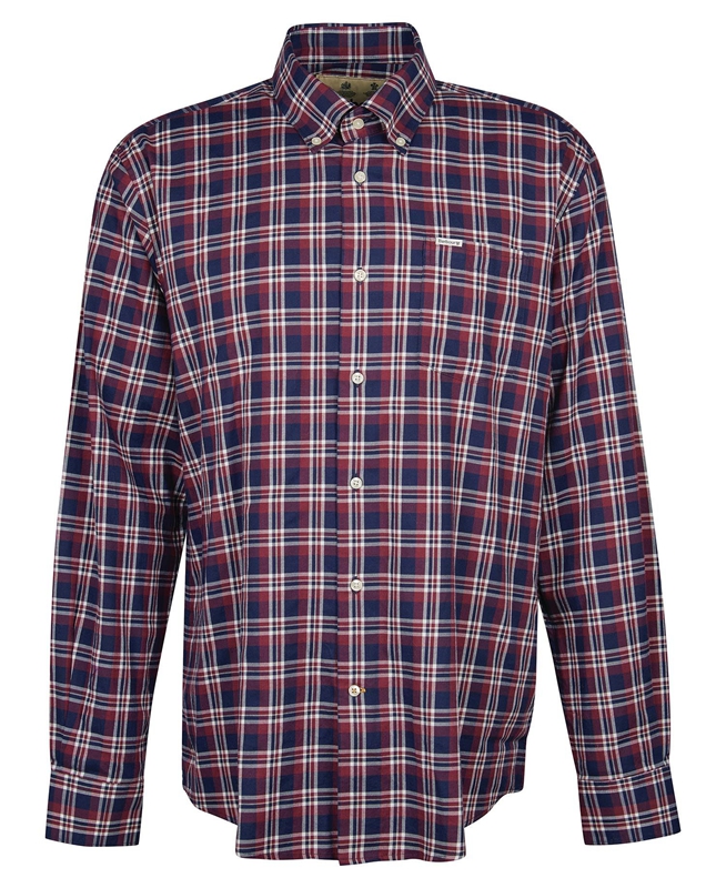 Barbour Turville Regular Fit Férfi Ingek Kék | 179638-ZFQ