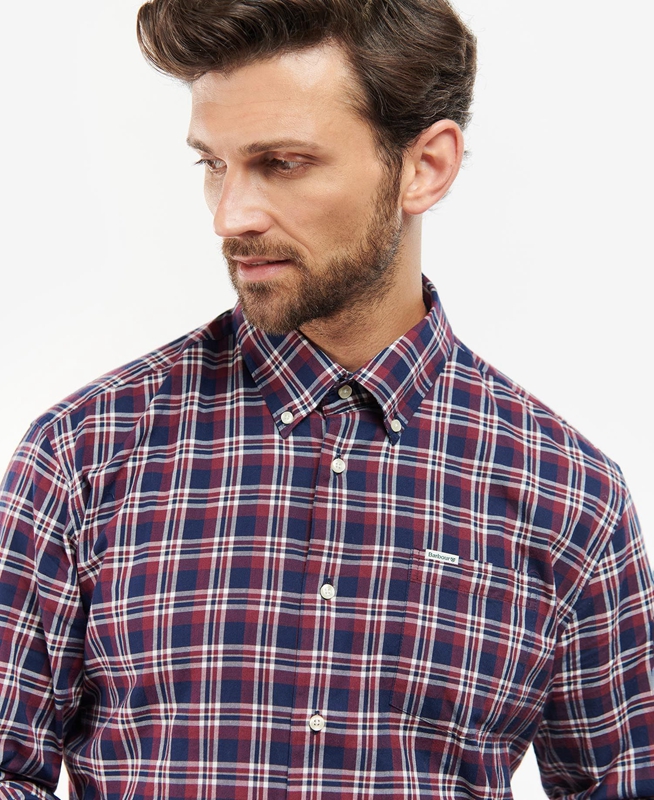 Barbour Turville Regular Fit Férfi Ingek Kék | 179638-ZFQ