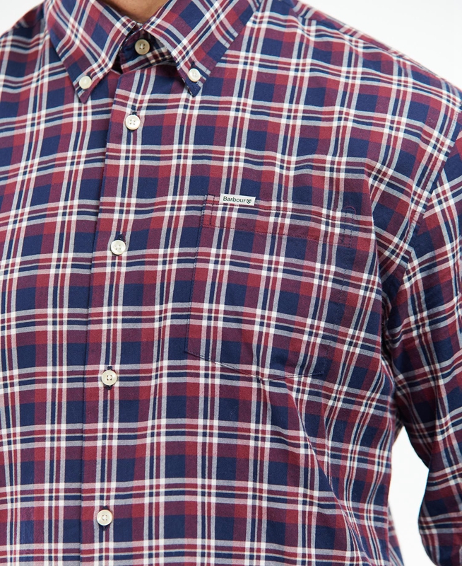 Barbour Turville Regular Fit Férfi Ingek Kék | 179638-ZFQ