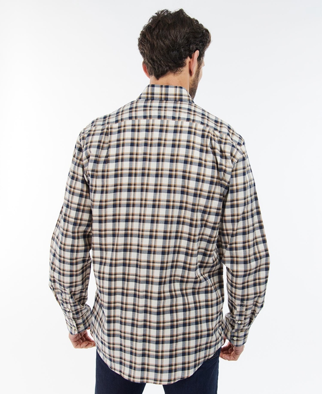 Barbour Turville Regular Fit Férfi Ingek Bézs | 352168-IVS