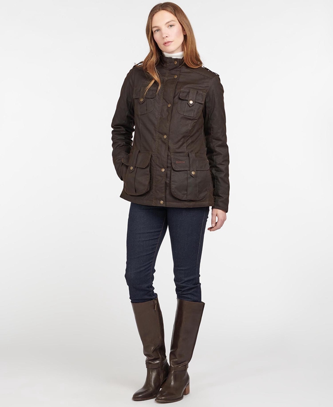 Barbour Téli Defence Női Viaszos Kabát Barna | 681579-IEO