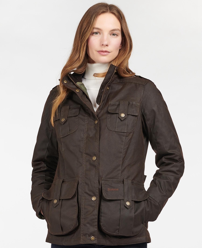 Barbour Téli Defence Női Viaszos Kabát Barna | 681579-IEO