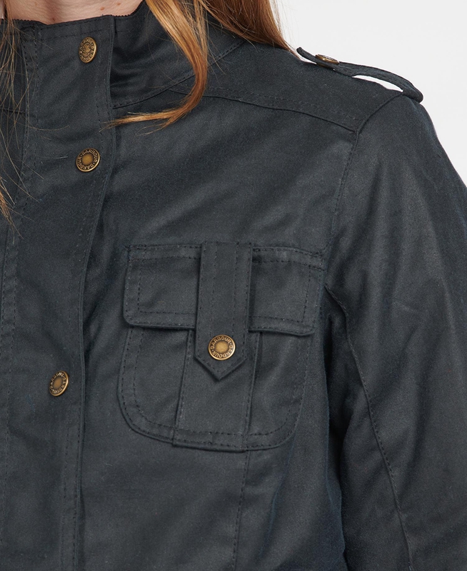 Barbour Téli Defence Női Viaszos Kabát Kék | 012963-HPD