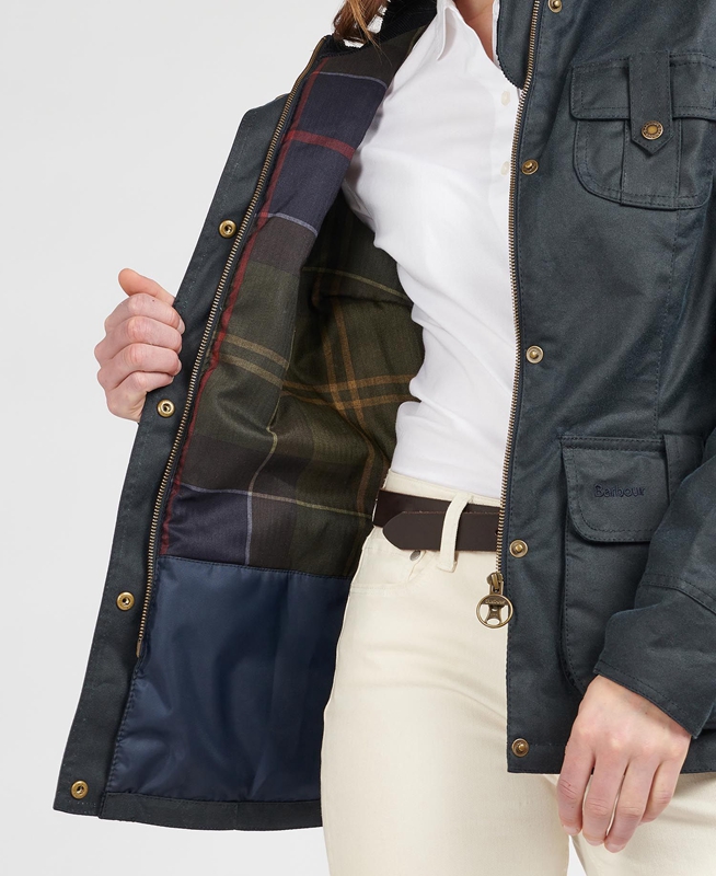 Barbour Téli Defence Női Viaszos Kabát Kék | 012963-HPD