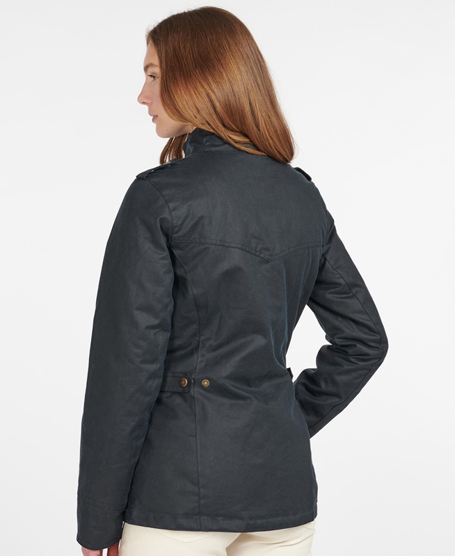 Barbour Téli Defence Női Viaszos Kabát Kék | 012963-HPD