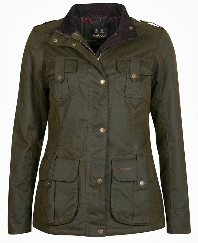 Barbour Téli Defence Női Viaszos Kabát Zöld | 758120-PTK