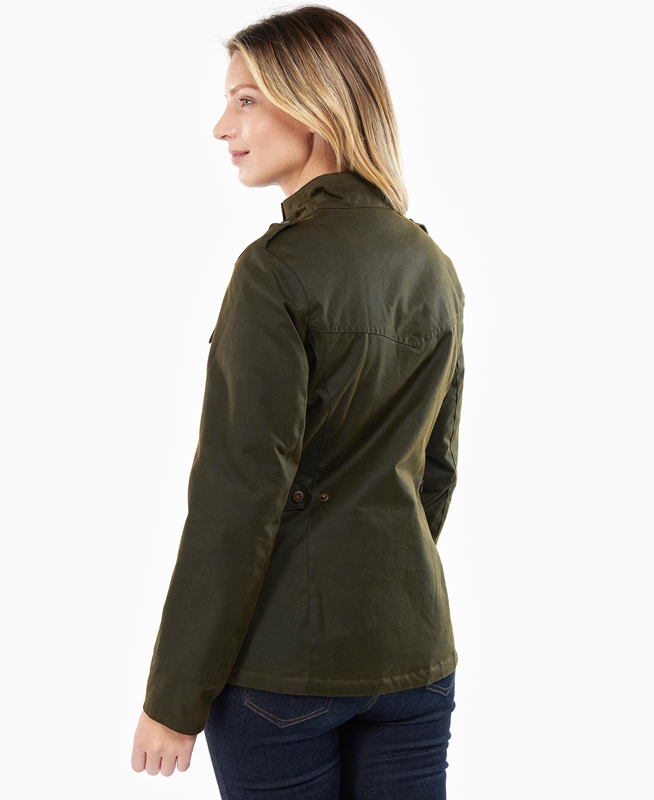 Barbour Téli Defence Női Viaszos Kabát Zöld | 758120-PTK