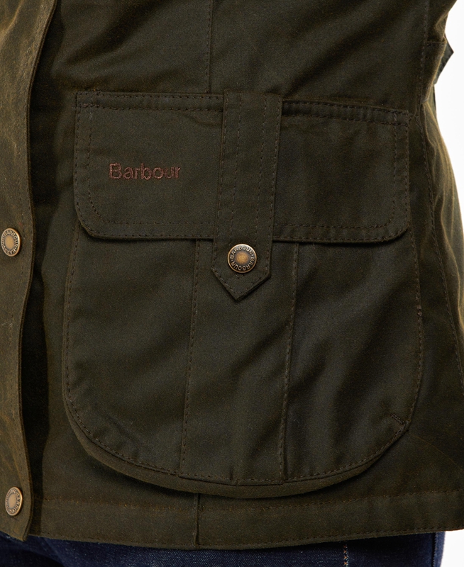 Barbour Téli Defence Női Viaszos Kabát Zöld | 758120-PTK