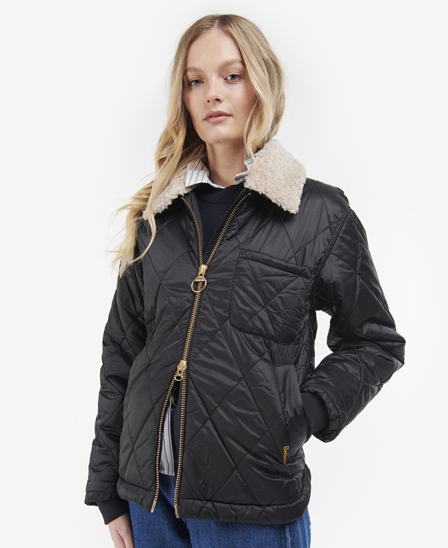 Barbour Vaila Női Vattázott Kabát Fekete | 961238-DBV