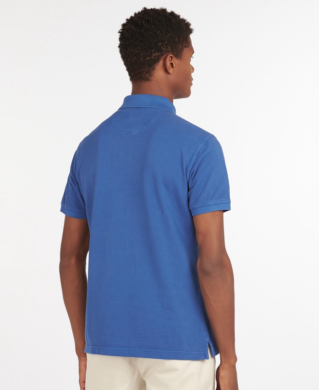 Barbour Washed Sports Férfi Polo shirts Kék | 803127-PYL