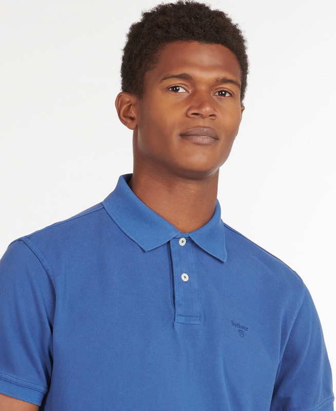 Barbour Washed Sports Férfi Polo shirts Kék | 803127-PYL