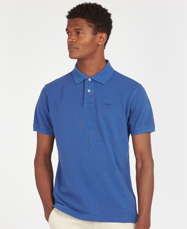 Barbour Washed Sports Férfi Polo shirts Kék | 803127-PYL