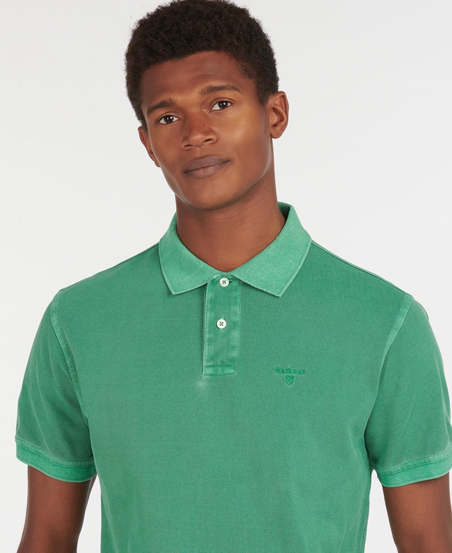 Barbour Washed Sports Férfi Polo shirts Zöld | 834915-PVR
